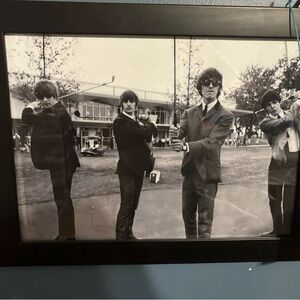 THE BEATLES PLAYING GOLF! INCREDIBLY RARE one of Kind Framed Picture